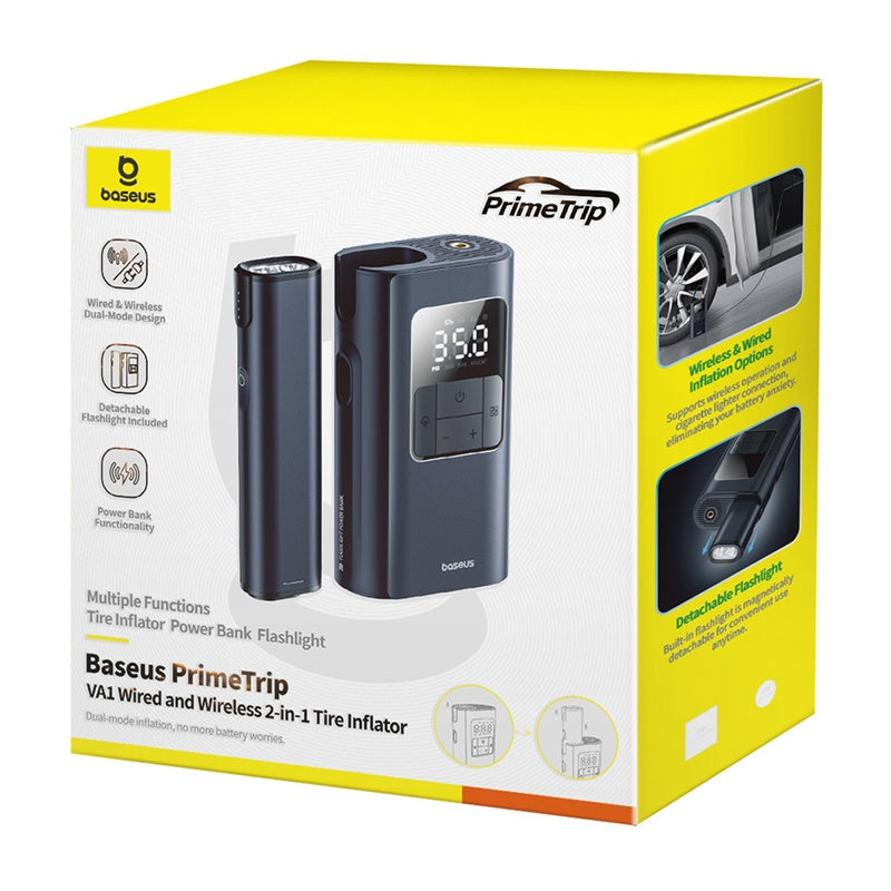 Tire Inflator Baseus PrimeTrip VA1 2-in-1 Black