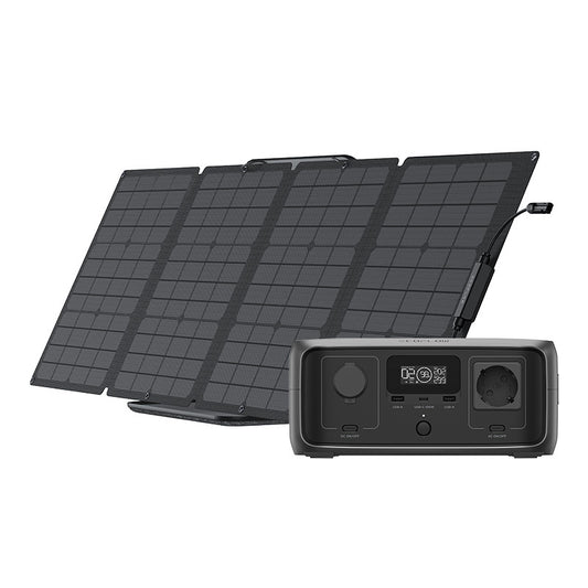 Bundle: Power station EcoFlow River 3 UPS + portable solar panel 110W