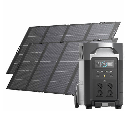 Bundle: Power station EcoFlow Delta Pro + 2x portable solar panel 400W