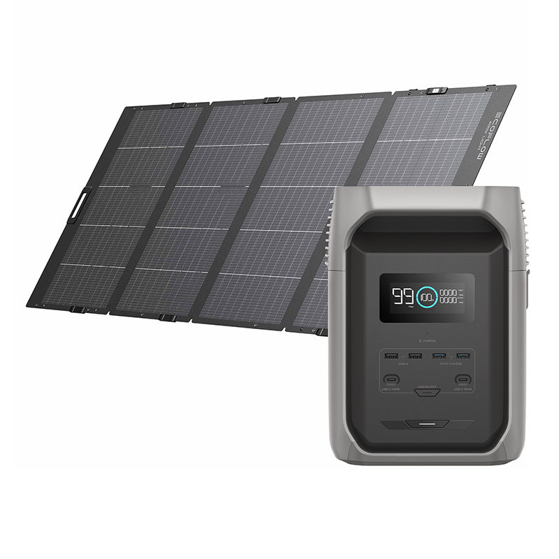 Bundle: Power station EcoFlow Delta 3 1500 + portable solar panel 400W