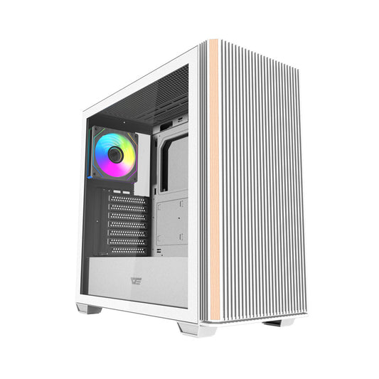 Darkflash DS900WS Computer Case (White) + 4 ARGB Fans