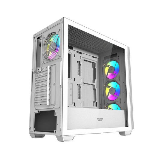 Darkflash DS900WS Computer Case (White) + 4 ARGB Fans