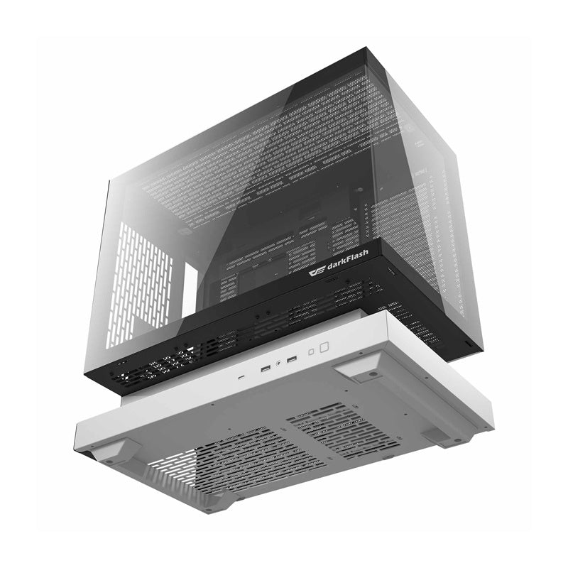 DarkFlash Computer Case F1 White with 6 ARGB fans