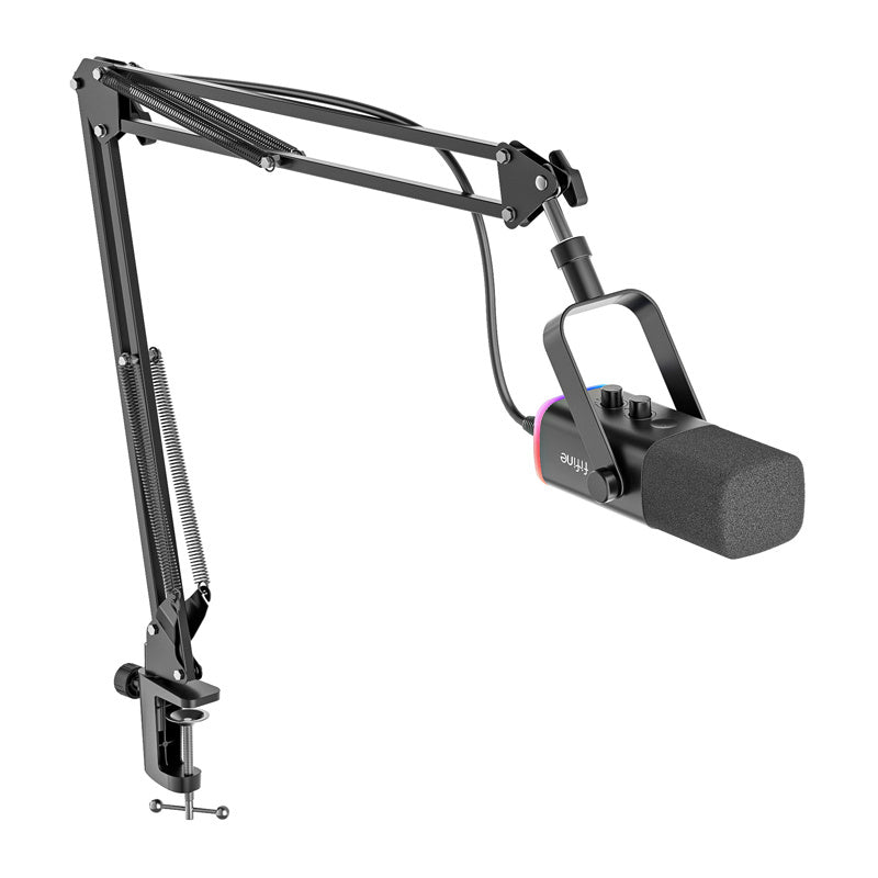 Fifine Gaming microphone AM8T with boom arm (black)