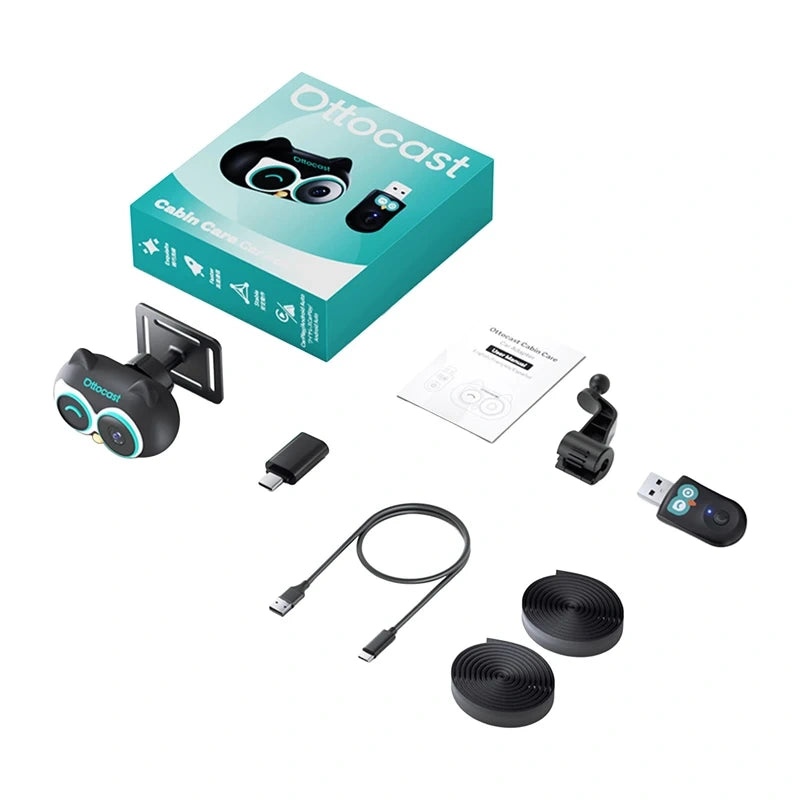 Ottocast Cabin Care wireless CarPlay adapter with cabin camera
