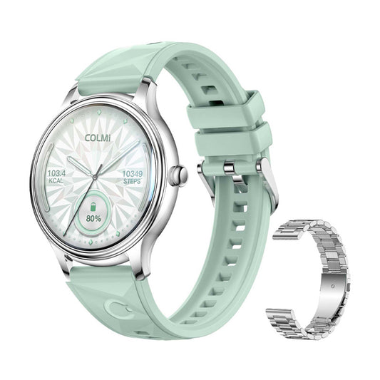 Smart Watch COLMI L28 (Silver-Green + silver steel strap)