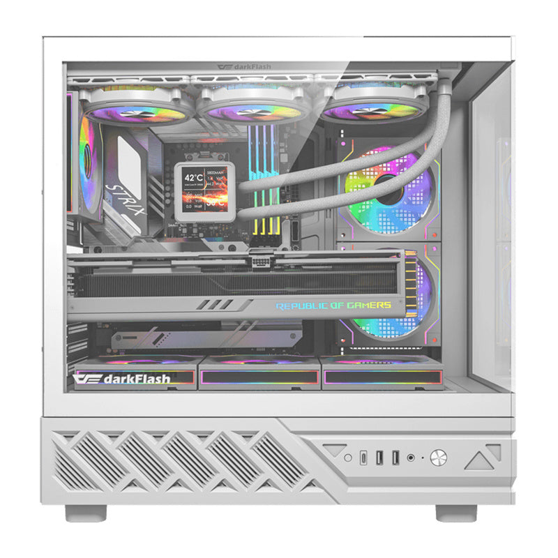 DarkFlash Computer Case DS950 White (+6 Fans)