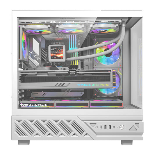 DarkFlash Computer Case DS950+screen White (+6 Fans)