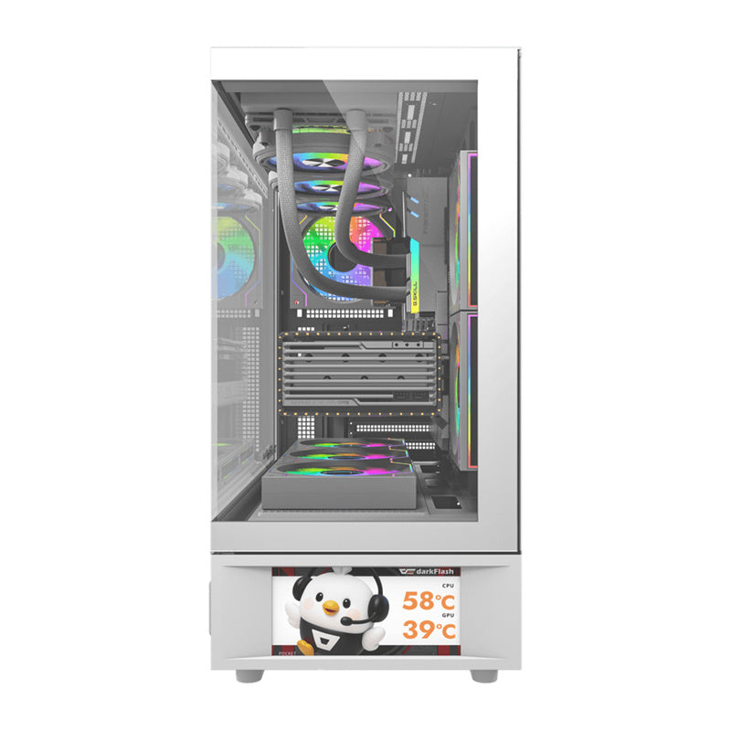 DarkFlash Computer Case DS950+screen White (+6 Fans)