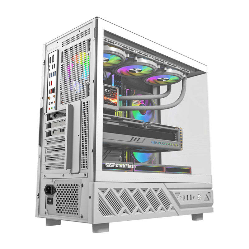 DarkFlash Computer Case DS950+screen White (+6 Fans)