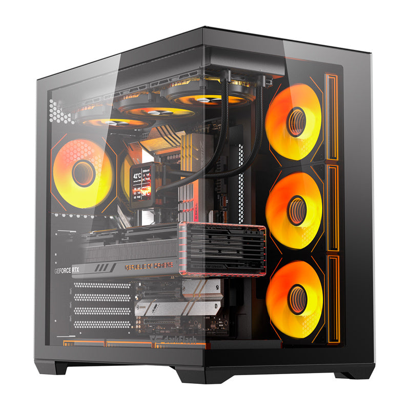 DarkFlash Computer Case C280 Black (+7 Fans)