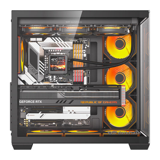 DarkFlash Computer Case C280 Black (+7 Fans)