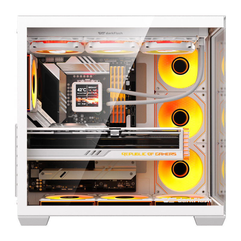 DarkFlash Computer Case C280 White (+7 Fans)
