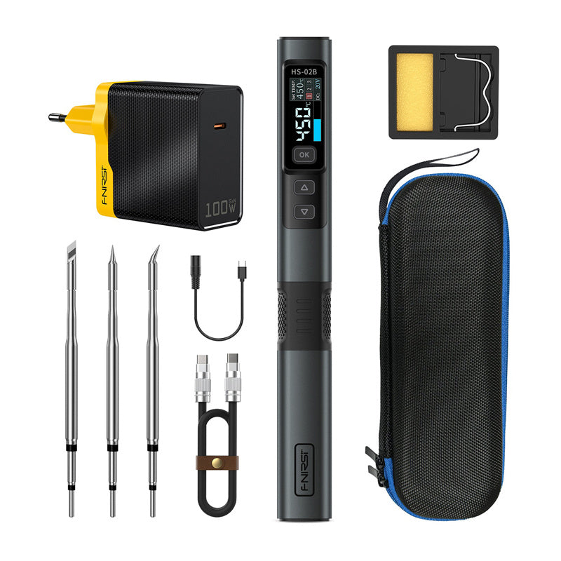FNIRSI 100W Smart Soldering Iron with Tool Box HS-02B MAX