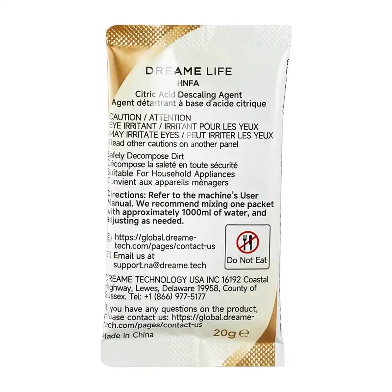 Citric acid descaling agent for Dreame N20 Steam 20g x 12pcs