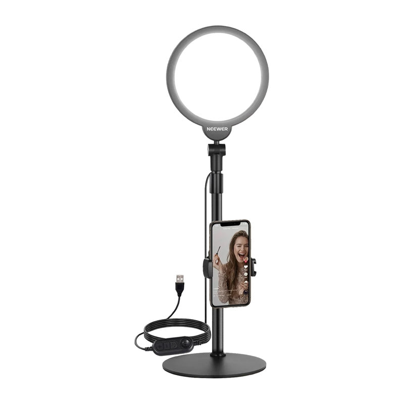 NEEWER BASICS 7" RING LIGHT WITH STAND AND CLIP