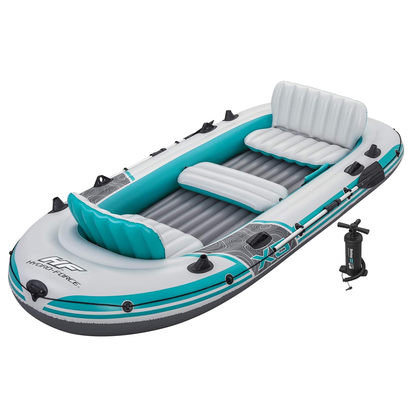 Bestway Φουσκωτή βάρκα Γκρι και Λευκό 3,64 x 1,66 μ PVC