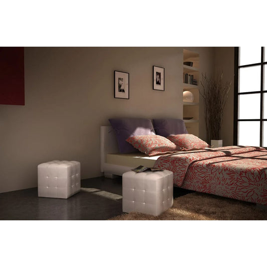 vidaXL Σκαμπό Τετράγωνα Λευκά