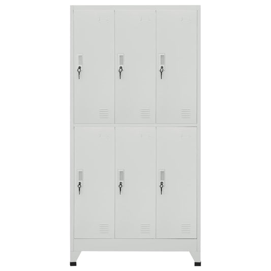 vidaXL Φοριαμός Γκρι 90x45x180 εκ. από Ατσάλι με 6 Τμήματα