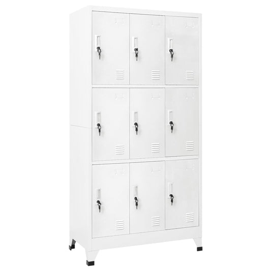 vidaXL Φοριαμός Γκρι 90x45x180 εκ. από Ατσάλι με 9 Τμήματα