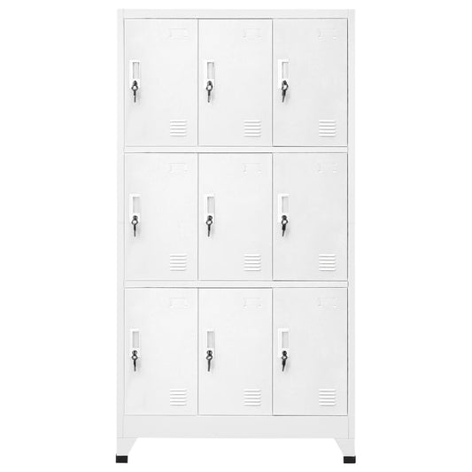 vidaXL Φοριαμός Γκρι 90x45x180 εκ. από Ατσάλι με 9 Τμήματα