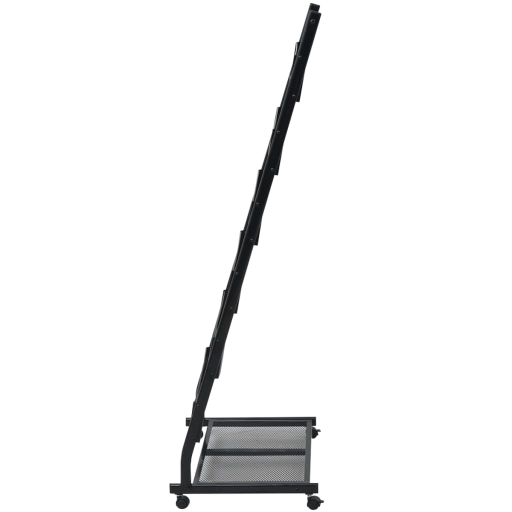 vidaXL Ραφιέρα Περιοδικών Μαύρη Α4 47,5 x 43 x 133 εκ.