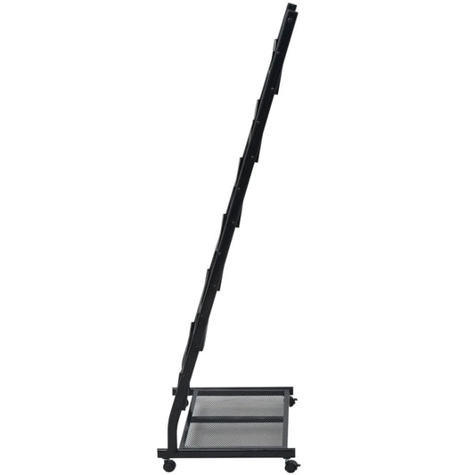 vidaXL Ραφιέρα Περιοδικών Μαύρη Α4 47,5 x 43 x 133 εκ.