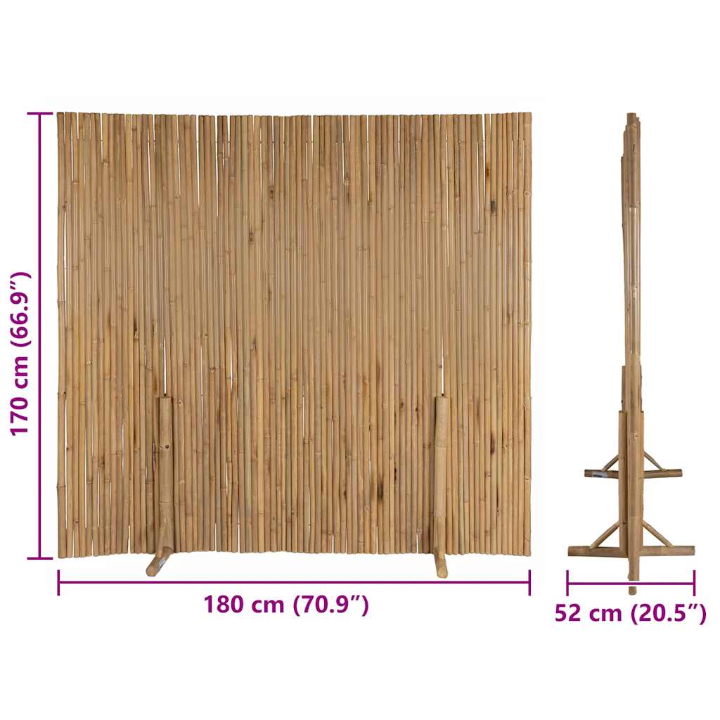 vidaXL Καλαμωτή Περίφραξης 180 x 170 εκ. από Μπαμπού