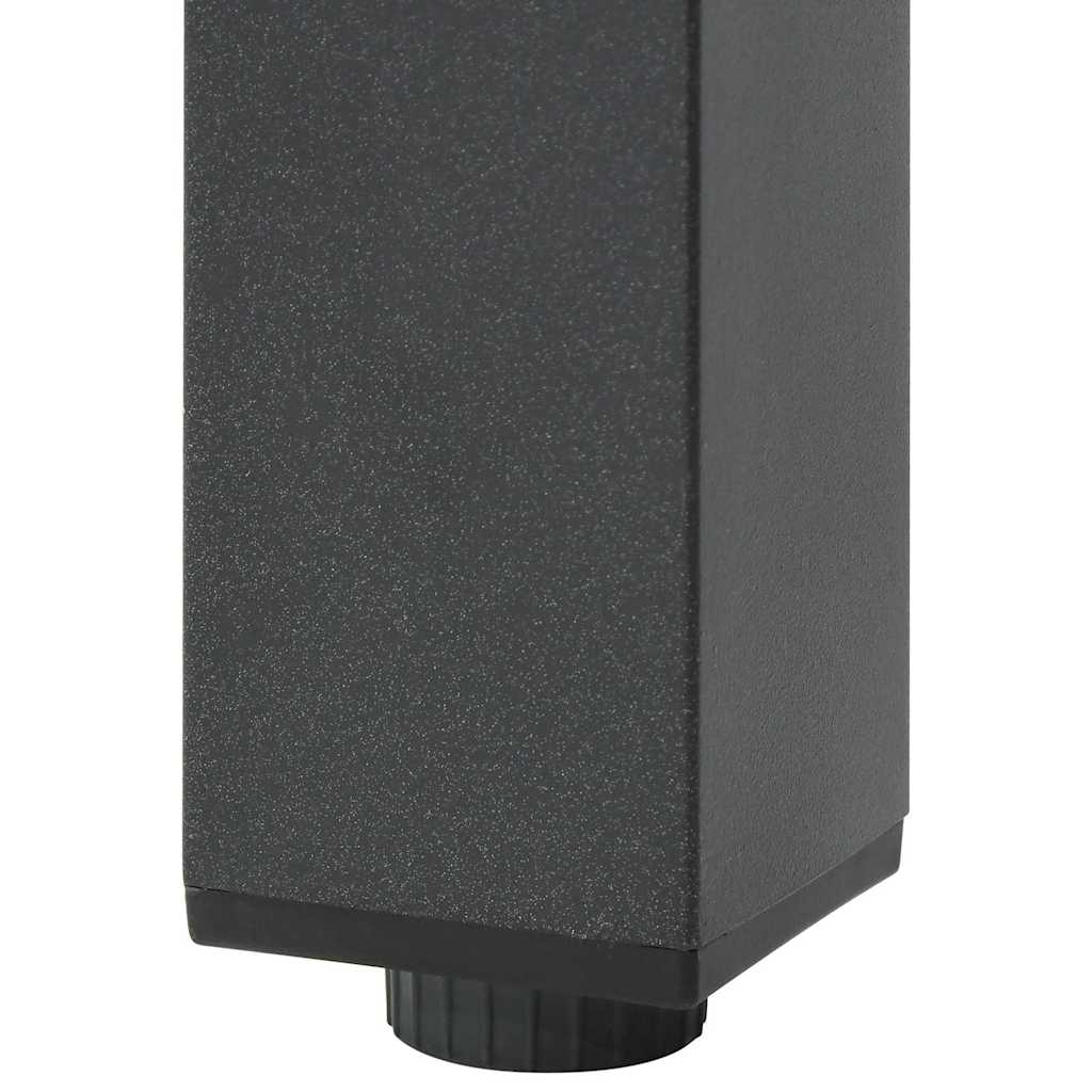 vidaXL Τραπέζι Κήπου Μαύρο 190 x 90 x 74 εκ. από Αλουμίνιο / Γυαλί