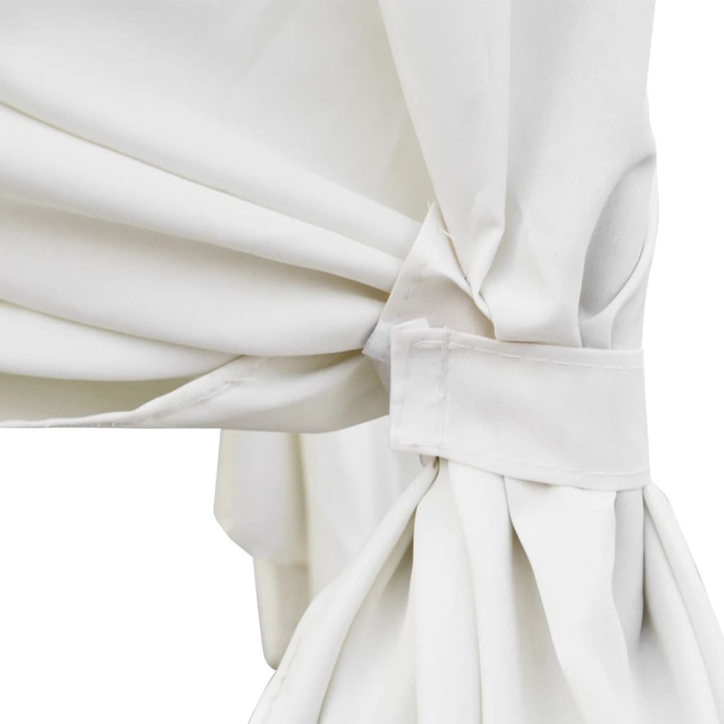 vidaXL Ξαπλώστρα Διπλή Μαύρη από Συνθετικό Ρατάν με Κουρτίνες