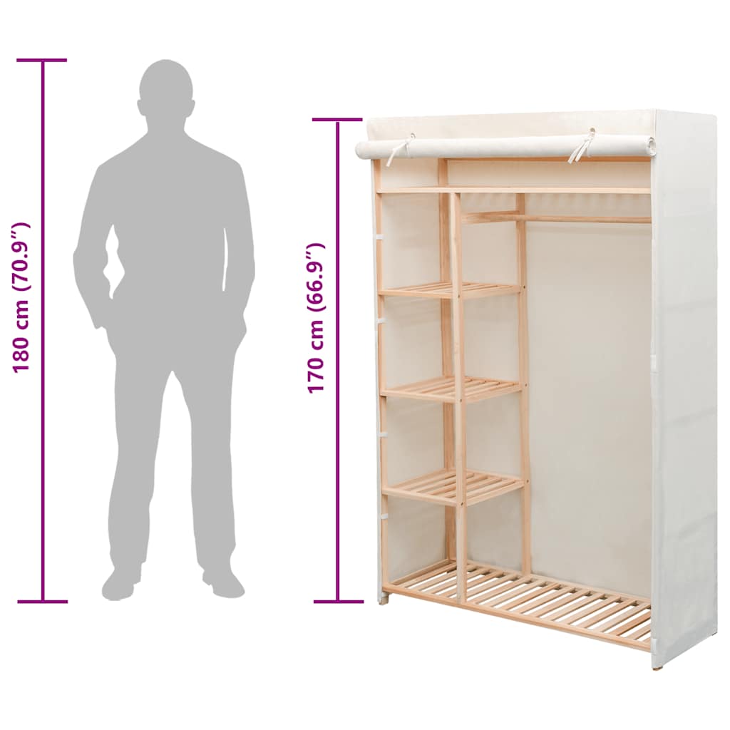 vidaXL Ντουλάπα 110 x 40 x 170 εκ. από Ύφασμα και Ξύλο Πεύκου