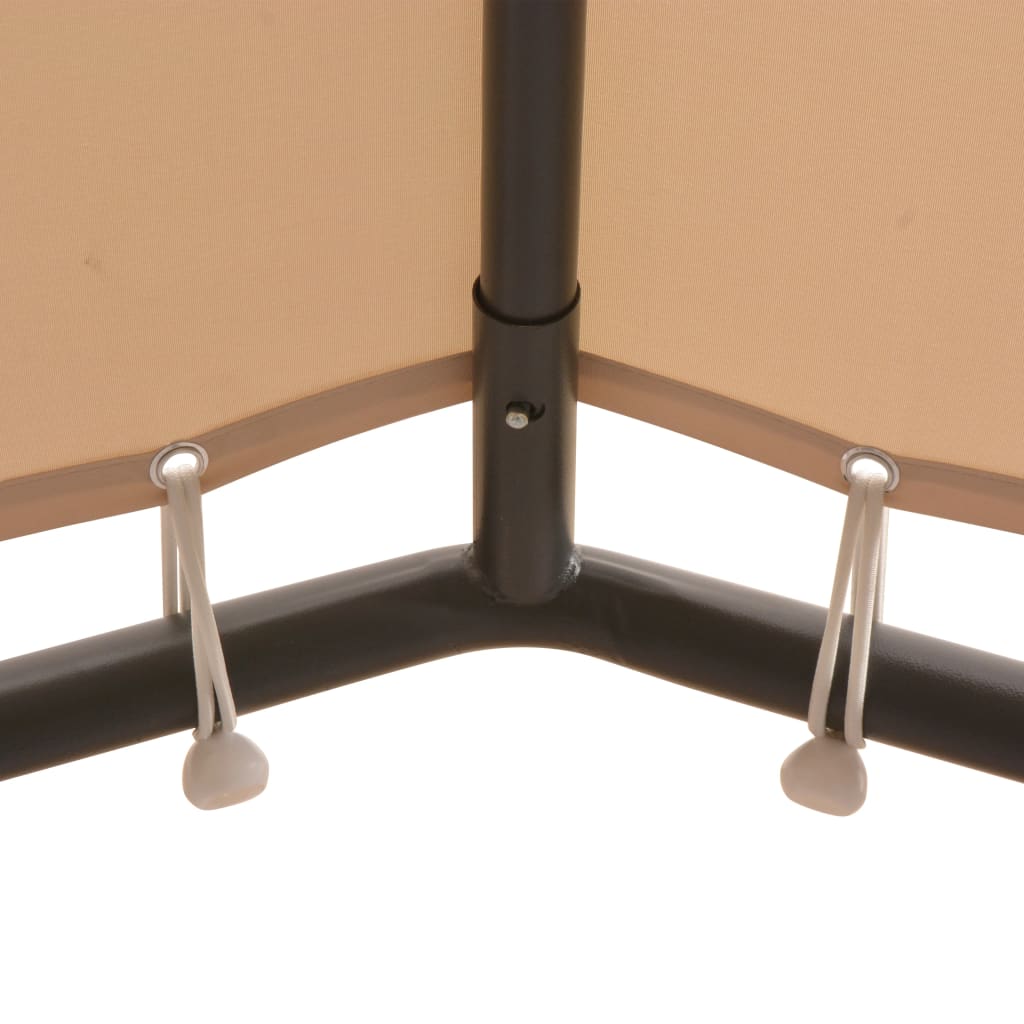 vidaXL Κιόσκι/Υπόστεγο Μπεζ 4 x 4 μ. από Χάλυβα