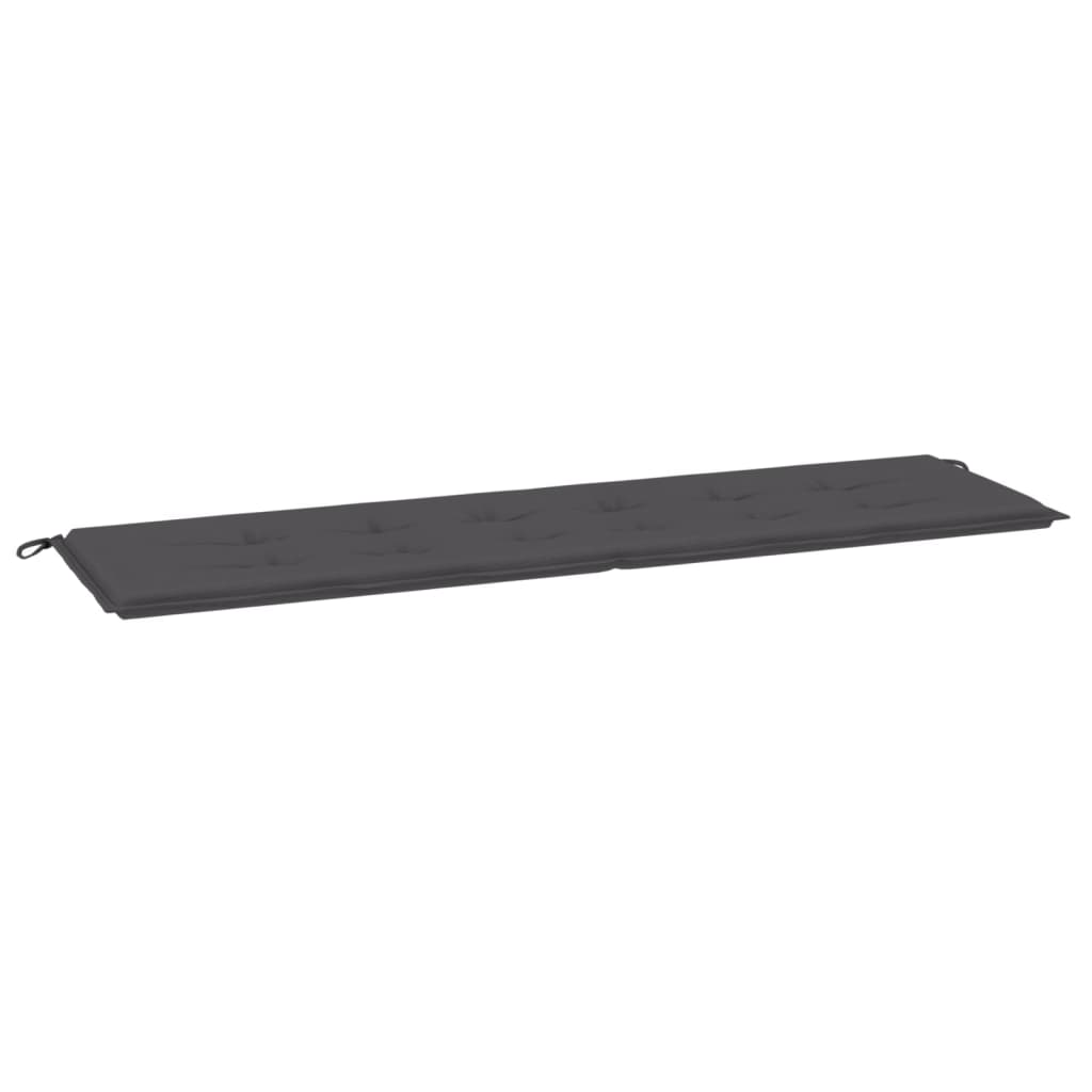 vidaXL Μαξιλάρι Πάγκου Κήπου Ανθρακί 180x50x3 εκ. Ύφασμα Oxford