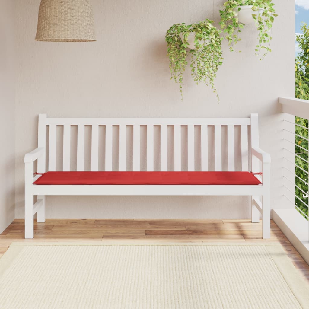 vidaXL Μαξιλάρι Πάγκου Κήπου Κόκκινο 180x50x3 εκ. Ύφασμα Oxford