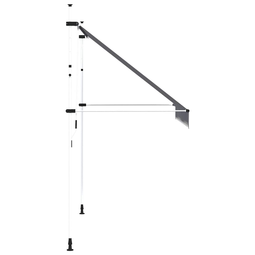 vidaXL Τέντα Συρόμενη Χειροκίνητη Μπλε με Λευκές Ρίγες 250 εκ.