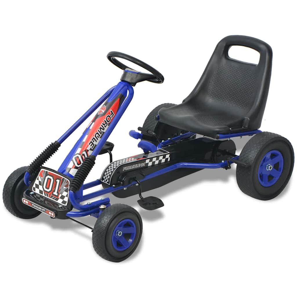 vidaXL Go Kart με Πετάλια με Ρυθμιζόμενο Κάθισμα Μπλε