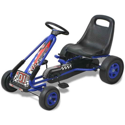 vidaXL Go Kart με Πετάλια με Ρυθμιζόμενο Κάθισμα Μπλε