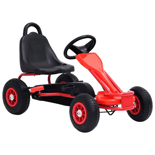 vidaXL Go Kart με Πετάλια και Λάστιχα Πεπιεσμένου Αέρα Κόκκινο