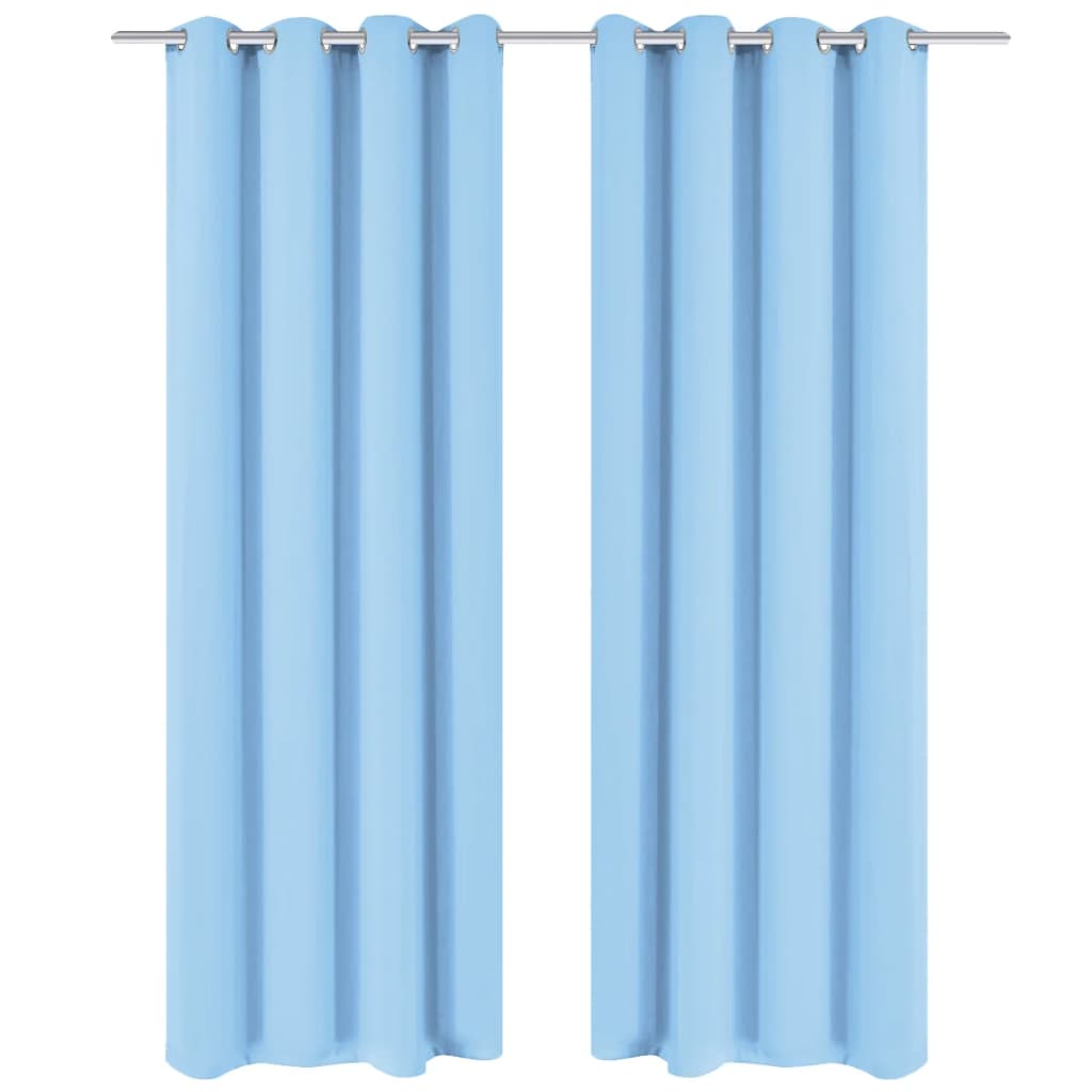 vidaXL Κουρτίνες Συσκότισης με Μετ. Τρουκς 2 τεμ. Τιρκουάζ 135x175 εκ.