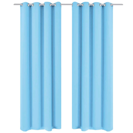 vidaXL Κουρτίνα Συσκότισης με Μεταλλικά Τρουκς Τιρκουάζ 270 x 245 εκ.