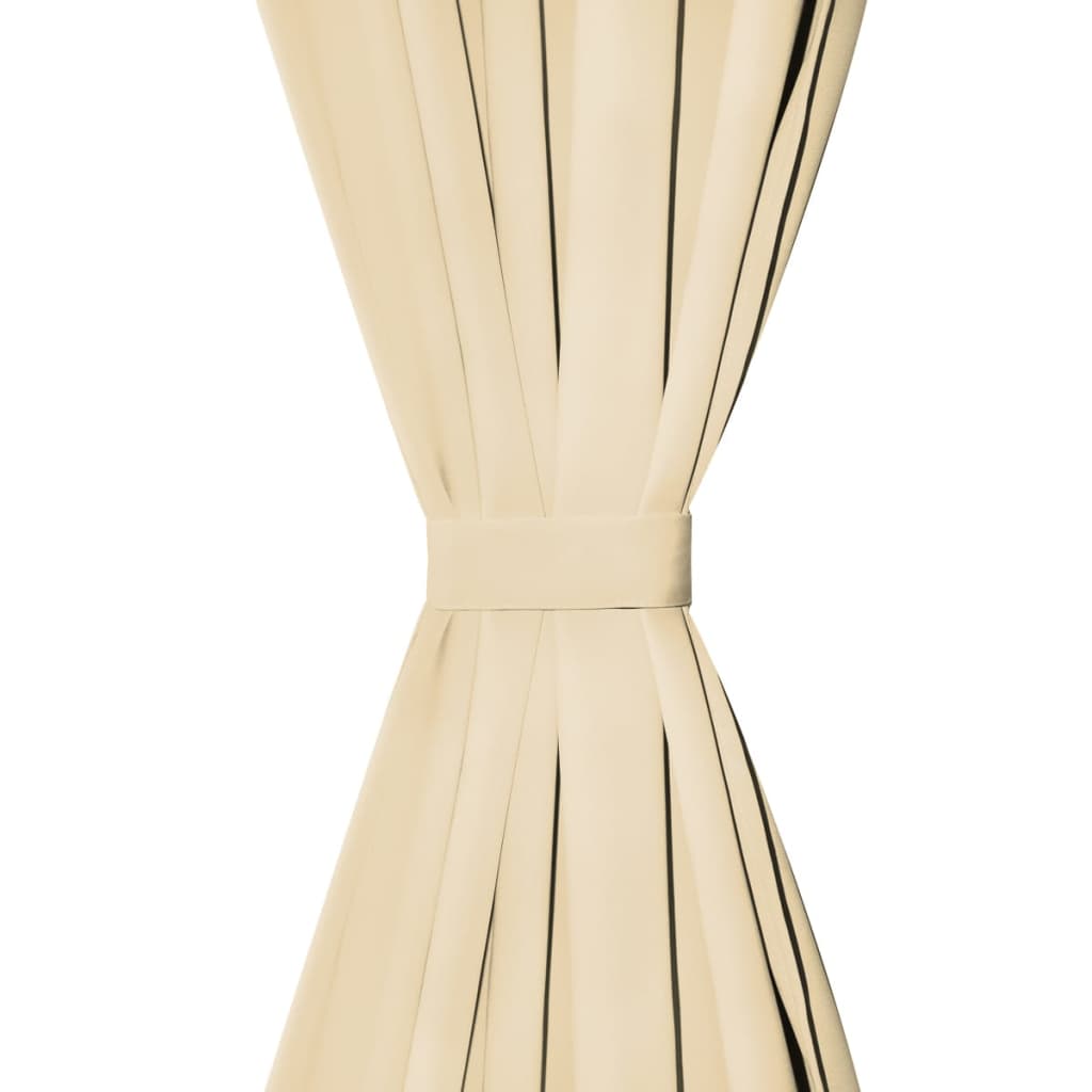 vidaXL Κουρτίνες με Θηλιές 2 τεμ. Μπεζ 140 x 225 εκ. από Microsatin