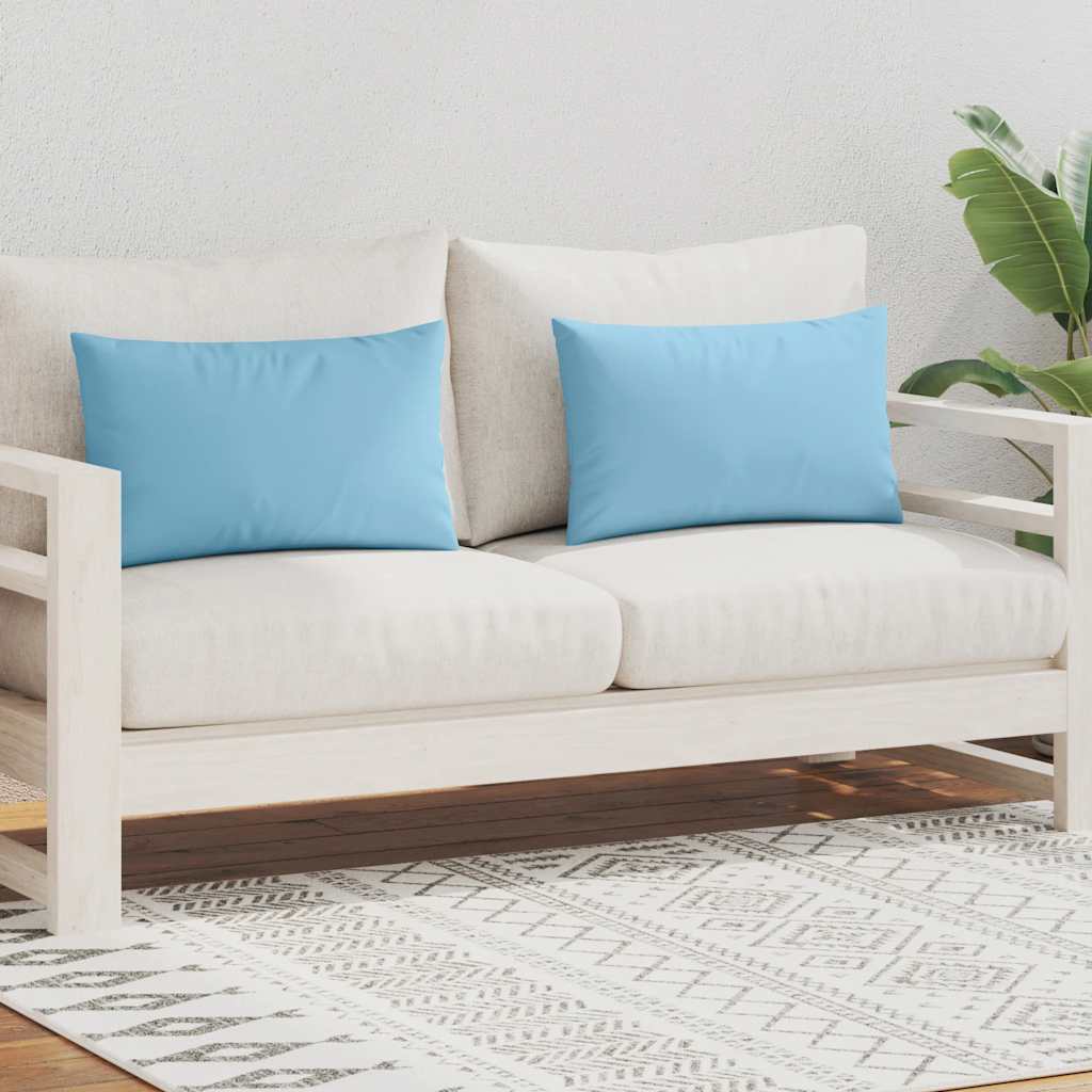 vidaXL Μαξιλάρια Εξωτερικού Χώρου 2 τεμ. Γαλάζιο 60 x 40 εκ.