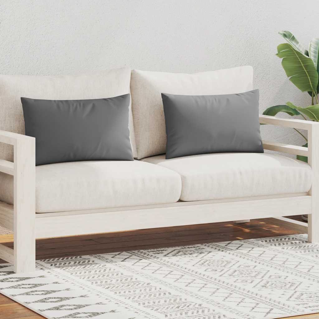 vidaXL Μαξιλάρια Εξωτερικού Χώρου 2 τεμ. Γκρι 60 x 40 εκ.