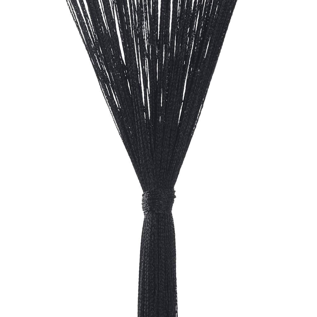 vidaXL Κουρτίνες με Κρόσσια 2 τεμ. Μαύρες 100 x 250 εκ.