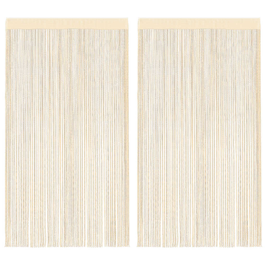 vidaXL Κουρτίνες με Κρόσσια 2 τεμ. Κρεμ 100 x 250 εκ.