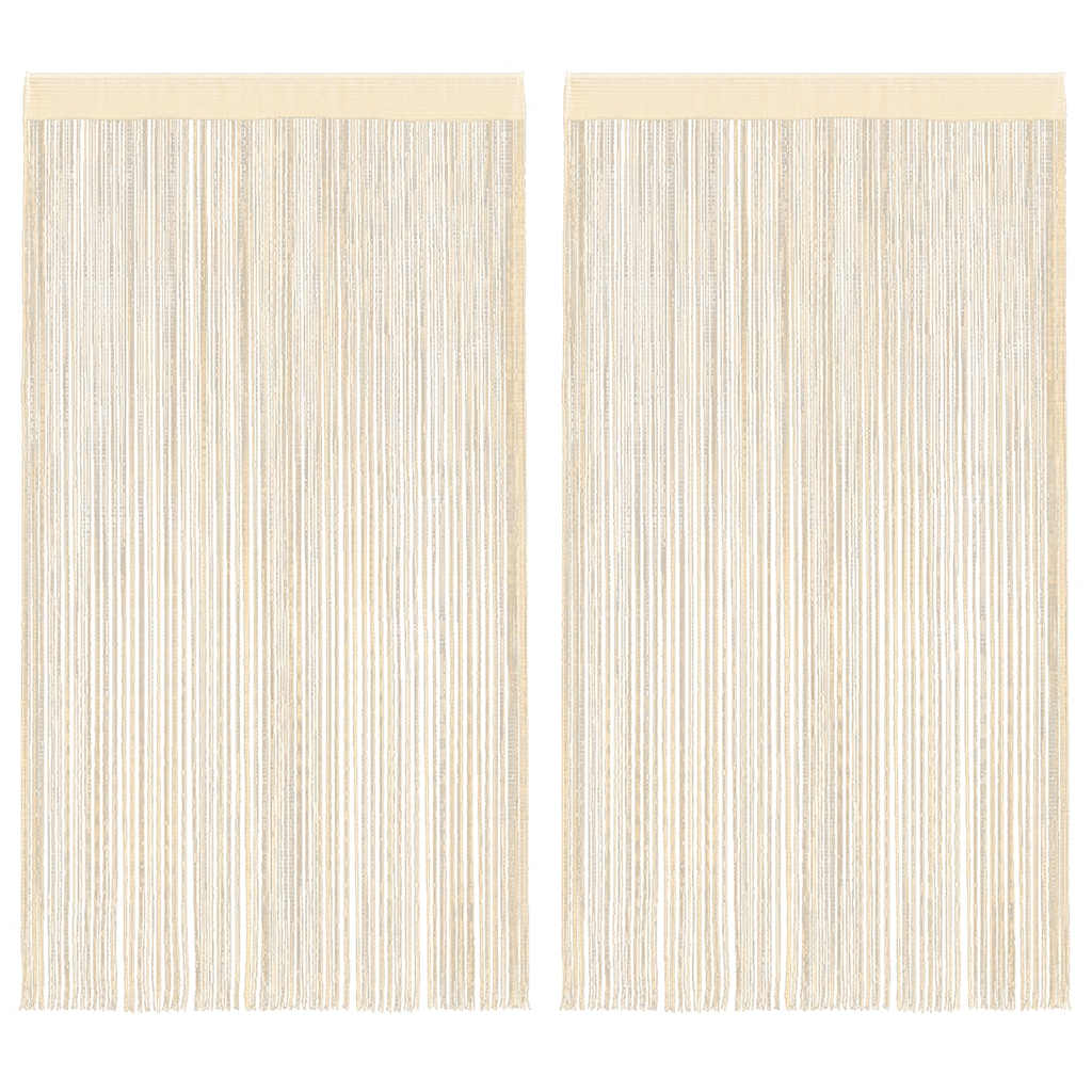 vidaXL Κουρτίνες με Κρόσσια 2 τεμ. Κρεμ 140 x 250 εκ.