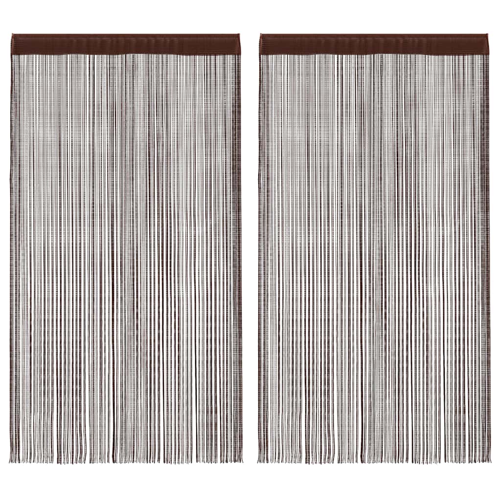 vidaXL Κουρτίνες με Κρόσσια 2 τεμ. Καφέ 100 x 250 εκ.