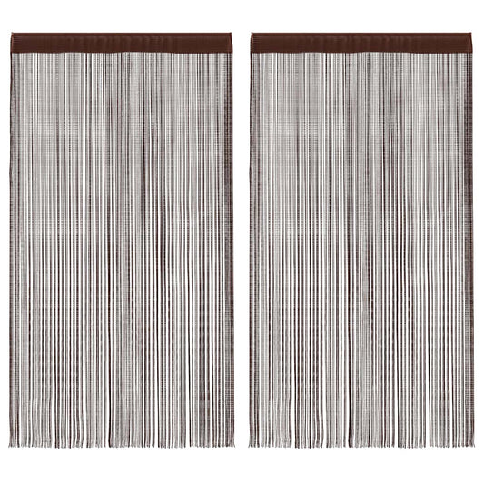 vidaXL Κουρτίνες με Κρόσσια 2 τεμ. Καφέ 100 x 250 εκ.