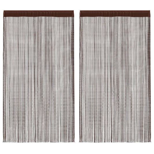 vidaXL Κουρτίνες με Κρόσσια 2 τεμ. Καφέ 140 x 250 εκ.