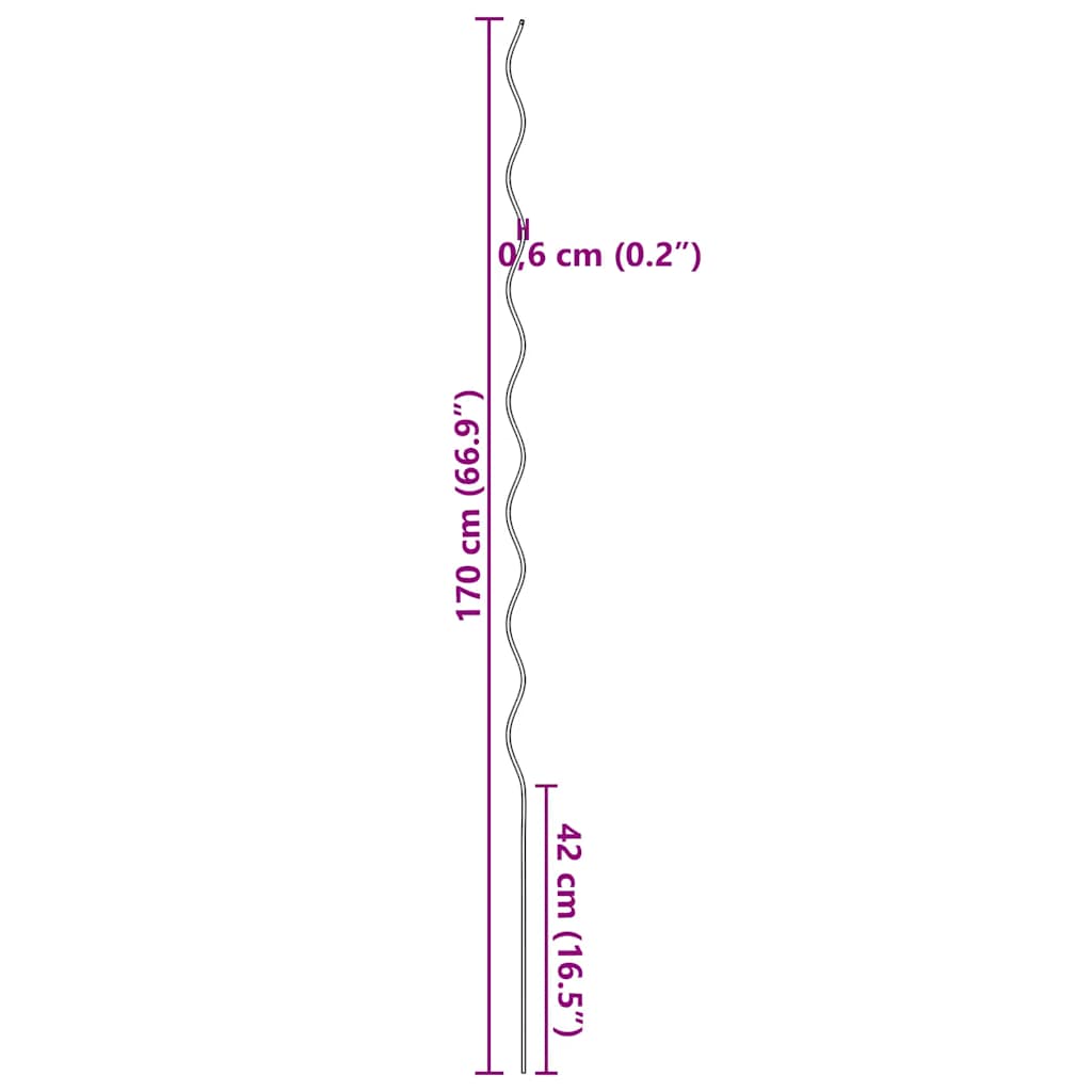 vidaXL Στηρίγματα Φυτών Ελικοειδή 20 τεμ. 170 εκ. Γαλβανισμένο Ατσάλι